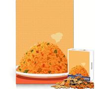Steaming Fried Rice Illustration Adults 1000 Piece Jigsaw Puzzle Mind Recall Mind Calming Fun Firm Interlock Xmas Present (50x75cm)