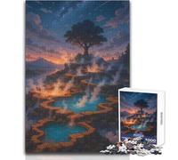 Steaming Hot Springs Under The Stars for Adults 1000 Piece Puzzle Educational Fun Learning Activity Game Perfect Thoughtful Gift for Any Occasion Size 38x52cm
