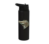 Steampunk Aesthetic Crocodile Lover Stuff Vintage Alligator Stainless Steel Insulated Water Bottle