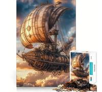 Steampunk Airship 1000 Piece Jigsaw Puzzles for Adults Sharp Logic Toy Home Leisure Tight Cut Heartfelt Gift 38x52cm