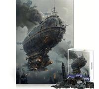 Steampunk Airship 1000 Piece Jigsaw Puzzles for Teenagers Jigsaw Solid Logic Toy Calm Fun Precision Cut Santa Wish Item 38x26cm