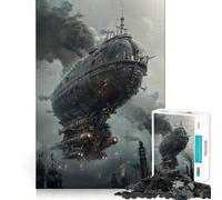 Steampunk Airship 1000 Pieces Jigsaw Puzzles for Teenagers Logic Ability Toy Light Relax Accurate Cut Classic Gift 38x52cm