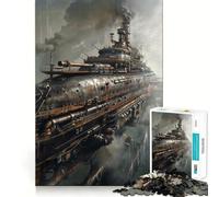Steampunk Airship 1000 Pieces Jigsaws Adults Puzzles Gifts Reason Skill Toy Stress Release Exact Cut Santa Wish List 50x75cm