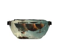 Steampunk Airship Flying in The Air Sling Chest Bags Bumbags Waist Fanny Packs, Waist Bag for Walking, Running, Hiking