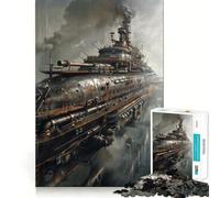 Steampunk Airship Jigsaw 1000 Pieces for Teenagers Logic Boost Toy Calming Play Premium Edge Art Collectible 38x26cm