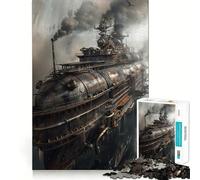 Steampunk Airship Jigsaw Puzzles 1000 Piece for Teenagers Enhance Memory Leisure Time Solid Cut Santa Wish Item 50x75cm