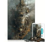 Steampunk Airship Jigsaw Puzzles for Teenagers 1000 Mind Exercise Toy Home Activity Precision Cut Wall Art Decor 38x52cm