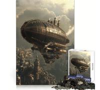 Steampunk Airship Over City 1000 Piece Jigsaws for Teenagers Puzzle Think Toy Stress Relief Sharp Cut Santa Wish List 38x26cm