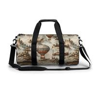 Steampunk Airships Air Balloons Funny Large Gym Bag Novelty Lightweight Sports Duffel Bags Travel Tote Luggage Handbags 17.5 * 9 * 9 Inches