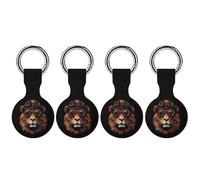Steampunk And Lion Silicone Protective Case Compatible with Airtag Funny GPS Tracker Accessories for Luggage Pet Collar