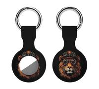 Steampunk And Lion Silicone Protective Case Compatible with Airtag Funny GPS Tracker Accessories for Luggage Pet Collar