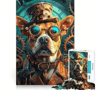 Steampunk Animal Dog 1000 Piece Jigsaw Puzzles for Adults Memory Boost Family Joy Pattern Assembly Santa Wish Pick 38x52cm