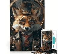 Steampunk Animal Fox 1000 Piece Jigsaw Puzzles for Adults Jigsaw Logic Toy Indoor Play Precision Cut Cherished Gift 50x75cm