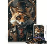 Steampunk Animal Fox 1000 Piece Jigsaw Puzzles for Adults Jigsaw Logic Toy Indoor Play Precision Cut Cherished Gift 50x75cm