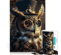 Steampunk Animal Owl 1000 Piece Jigsaws for Teenagers Puzzle Think Toy Stress Relief Sharp Cut Santa Wish List 38x26cm