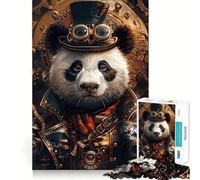 Steampunk Animal Panda 1000 Piece Jigsaw Puzzles for Teenagers Smart Game Bonding Time Image Assembly Fine Art Piece 50x75cm