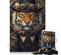Steampunk Animal Tiger 1000 Piece Jigsaws for Teenagers Puzzle Think Toy Stress Relief Sharp Cut Santa Wish List 38x26cm