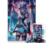 Steampunk Anime Girl for Adults 1000 Piece Jigsaw Puzzle Mind Puzzle Relaxing Fun Image Assembly Warm Surprise 38x26cm