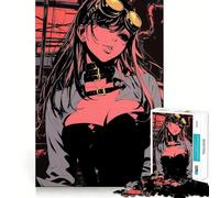 Steampunk Anime Girl for Adults 1000 Piece Puzzle Mind Exercise Toy Gentle Leisure Design Assembly Seasonal Gift 38x26cm