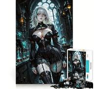 Steampunk Anime Girl in Laboratory 1000 Piece Jigsaw Puzzles for Adults Jigsaw Logic Toy Indoor Play Precision Cut Cherished Gift 38x26cm