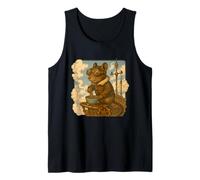 Steampunk Aviator Degu Airship Tea Art Tank Top