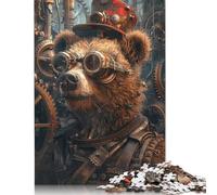 Steampunk Bear Animal Puzzles for Adults 500 Pieces Puzzles for Teenagers Gifts For Adults Teenagers Teenager Man Woman Gift 500pcs (52x38cm)