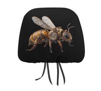 Steampunk Bee Novelty Car Headrest Covers Soft Elastic Seat Rest Cover for SUV Van Truck Sedan