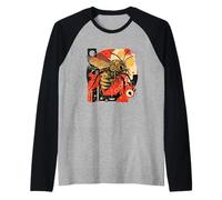 Steampunk Bee - Urban Design with Gears Raglan Baseball Tee