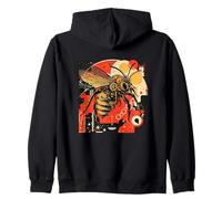 Steampunk Bee - Urban Design with Gears Zip Hoodie