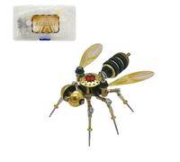 Steampunk Brass Bee Mechanical Insect 3D Metal Puzzle 90PCS DIY Assembly Model Kit Brain Teaser Home Decor Art Project