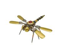 Steampunk Brass Dragonfly Mechanical Insect 3D Metal Puzzle 80PCS DIY Assembly Model Kit Brain Teaser Home Decor Art Project