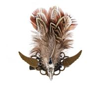 Steampunk Brooch Pin For Women Man PunkStyle Gear Wing Feather Brooch Clip Lapel Costume Corsages Cool Hair Clip Halloween Hair Decors
