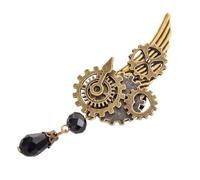 Steampunk Brooch Retro Styles Decorative Wing Brooch for Shirts Coat Clothing