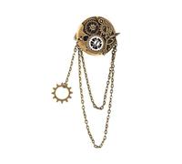 Steampunk Brooch with Tassels Chain Clock Gear Hair Clip Versatile for Dress
