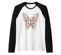 Steampunk Butterfly Gear Wing Vintage Mechanical Raglan Baseball Tee
