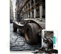 Steampunk Car in City 1000 Piece Jigsaw Puzzles for Adults Teenagers Memory Upgrade Light Relax Sharp Cut Lovely Gift 50x75cm