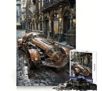 Steampunk Car in City 1000 Piece Jigsaws for Teenagers Mind Exercise Toy Mental Relax Design Assembly Santa Wish List 38x52cm