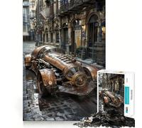 Steampunk Car in City 1000 Piece Jigsaws for Teenagers Mind Exercise Toy Mental Relax Design Assembly Santa Wish List 38x52cm
