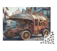 Steampunk Carriage 1000 Piece Jigsaw Puzzles Ornate Steampunk Train for Adult Educational Games Beautiful Decoration Challenge High Difficulty Birthday Gifts 70x50cm/1000pcs