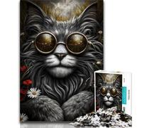 Steampunk Cat 1000 Piece Jigsaw Puzzles for Teenagers,Learning Educational Toys Family Games Unique Birthday And Gifts 38x26cm