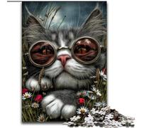Steampunk Cat 1000 Pieces Jigsaw Puzzle For Adults Teens, Fun Games Wall Decoration Unique Birthday And Xmas Gifts (26x38cm)
