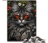 Steampunk Cat 1000 Pieces Jigsaw Puzzles For Teens And Adults, for Age 14+ Home Art Decor Family Games Christmas Birthday Gifts 26x38cm