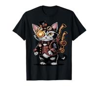 Steampunk Cat Engineer Cute Mechanical Kitten T-Shirt