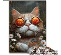 Steampunk Cat Jigsaw Puzzles for Adults Teenagers Jigsaws Puzzle, Brain Intelligence Challenge Addictive Toys for Home Decoration (size 26x38cm)