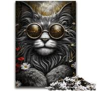 Steampunk Cat Jigsaws Puzzles 1000 Pieces for Adults Gifts,Staycation Kill Time Every Piece Is Unique - Challenging Family Fun Game (50x75cm)