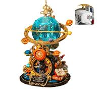 Steampunk Celestial Globe Building Set - DIY Rotating Solar System Planetarium Galaxy Model Kit, Creative Mechanical Space Exploitation Bricks Toy for Adults Teens, Ideas Home Decor & Gifts-829PCS