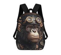 Steampunk Chimp Ape Animal Backpack, 3D Printed School Bag, School Lunch Bag, Travel Backpack, Friends Backpack, School Backpack for Girls And Boys 17inch