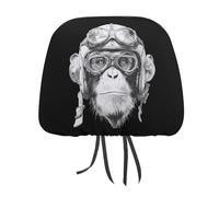 Steampunk Chimp Monkey Novelty Car Headrest Covers Soft Elastic Seat Rest Cover for SUV Van Truck Sedan