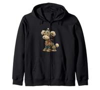 Steampunk Christmas Dog Women Men Kids Steampunk Dog Zip Hoodie