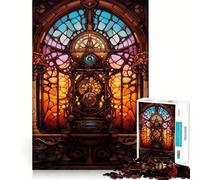 Steampunk Church Stained for Adults 1000 Piece Jigsaw Puzzle Mind Puzzle Relaxing Fun Image Assembly Warm Surprise 50x75cm